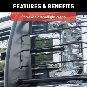 ARIES - ARIES Black Steel Grille Guard, Select Chevrolet Avalanche, Silverado 1500 4059 - Image 5