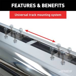 ARIES - ARIES 6" x 91" Polished Stainless Oval Side Bars, Select Ford F-Series 4444027 - Image 7