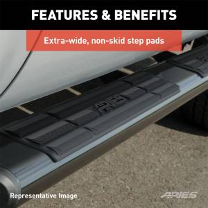 ARIES - ARIES 6" x 75" Black Aluminum Oval Side Bars, Select Silverado, Sierra 4445001 - Image 7