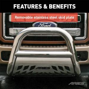 ARIES - ARIES Big Horn 4" Polished Stainless Bull Bar, Select Dodge, Ram 1500 45-5005 - Image 8