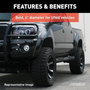 ARIES - ARIES Big Step 4" Black Aluminum Round Side Bars, Select Jeep Wrangler JL AL231009 - Image 6