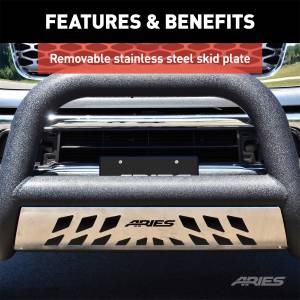 ARIES - ARIES Big Horn 4" Black Aluminum Bull Bar, Select Ford F-250, F-350 Super Duty AL45-3006 - Image 8