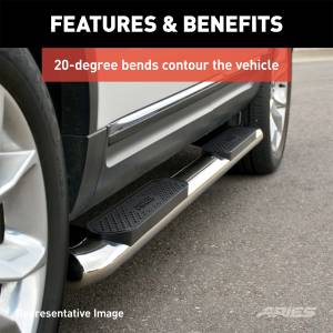 ARIES - ARIES 4" Polished Stainless Oval Side Bars, Select Ford Excursion, F-250, F-350 S223006-2 - Image 7