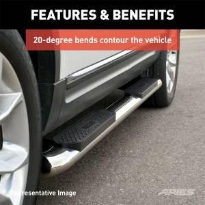 ARIES - ARIES 4" Polished Stainless Oval Side Bars, Select Silverado, Sierra 1500, 2500, 3500 S224053-2 - Image 7