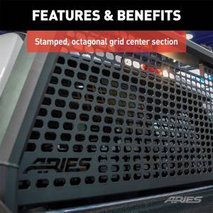 ARIES - ARIES AdvantEDGE Black Aluminum Headache Rack, Select Silverado, Sierra 2500, 3500 HD 1110105 - Image 9
