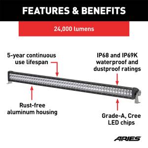 ARIES - ARIES 50" Double-Row LED Light Bar (24,000 Lumens) 1501278 - Image 4