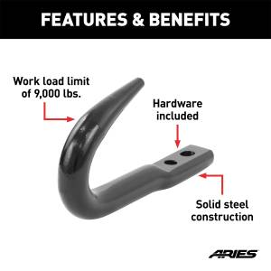 ARIES - ARIES Bolt-On Bumper Tow Hook (9,000 lbs.) 15600TW - Image 3