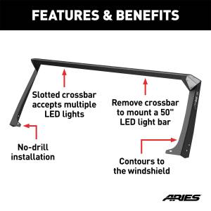 ARIES - ARIES Jeep TJ Roof Light Mounting Brackets & Crossbar 15916 - Image 3