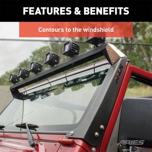 ARIES - ARIES Jeep TJ Roof Light Mounting Brackets & Crossbar 15916 - Image 5