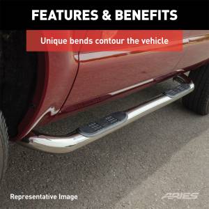 ARIES - ARIES 3" Round Polished Stainless Side Bars, Select Avalanche, Suburban, Yukon XL 204004-2 - Image 6