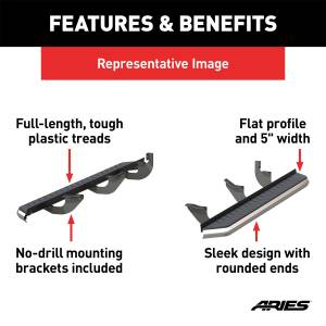 ARIES - ARIES AeroTread 5" x 70" Polished Stainless Running Boards, Select Ford Edge 2051002 - Image 5