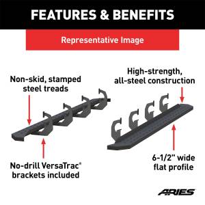 ARIES - ARIES RidgeStep 6-1/2" x 91" Running Boards, Select Silverado, Suburban, Sierra, Yukon 2055512 - Image 5