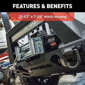ARIES - ARIES TrailChaser Jeep Wrangler JK Aluminum Front Bumper Center Section 2081001 - Image 6