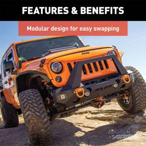 ARIES - ARIES TrailChaser Jeep Wrangler, Gladiator Aluminum Front Bumper Corners with LEDs 2081205 - Image 6