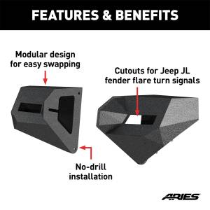 ARIES - ARIES TrailChaser Jeep Wrangler JL, Gladiator Aluminum Front Bumper Corners 2081209 - Image 4