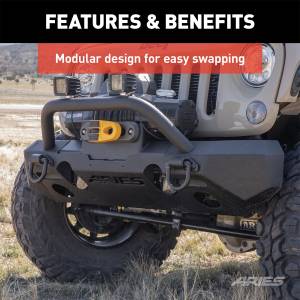 ARIES - ARIES TrailChaser Jeep Wrangler JK Steel Front Bumper (Option 4) 2082050 - Image 5