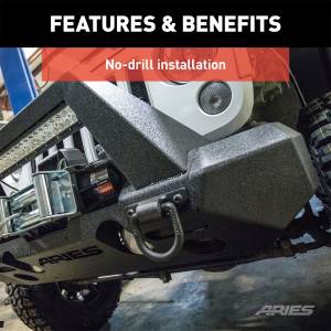 ARIES - ARIES TrailChaser Jeep Wrangler JK Aluminum Front Bumper (Option 2) 2082055 - Image 8