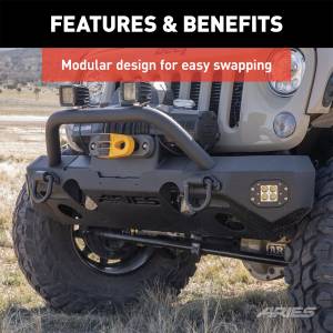 ARIES - ARIES TrailChaser Jeep Wrangler JK Aluminum Front Bumper (Option 3) 2082058 - Image 5