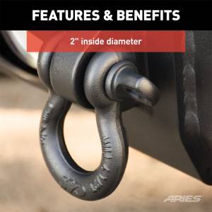 ARIES - ARIES Off-Road D-Ring Shackles (12,500 lbs, 2-Pack) 2166071 - Image 6