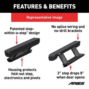ARIES - ARIES ActionTrac 69.6" Powered Running Boards, Select Colorado, Canyon, Ext. Cab 3046504 - Image 3