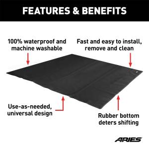 ARIES - ARIES Seat Defender 60" x 60" Removable Waterproof Black Cargo Blanket Protector 3149-09 - Image 2