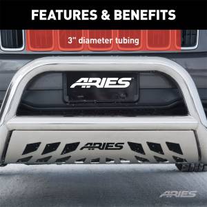 ARIES - ARIES 2-1/2" Polished Stainless Bull Bar, Select Jeep Grand Cherokee 35-1003 - Image 6