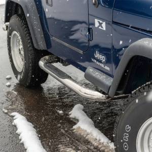 ARIES - ARIES 3" Round Polished Stainless Side Bars, Select Jeep Wrangler YJ, TJ 35600-2 - Image 3