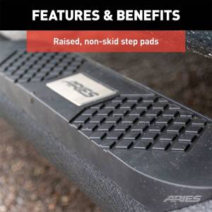 ARIES - ARIES Big Step 4" Black Aluminum Round Side Bars, Select Silverado, Sierra 2500, 3500 AL234013 - Image 4