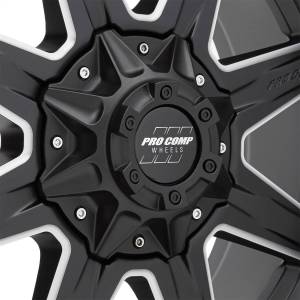 Pro Comp Wheels - Pro Comp Wheels Quick 8 Satin Black Milled 20x9 8x6.5 5BS Offset 0mm Cap P/N 504256800 5148-298250 - Image 3
