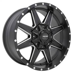 Pro Comp Wheels Quick 8 Satin Black Milled 20x9 8x6.5 5BS Offset 0mm Cap P/N 504256800 5148-298250