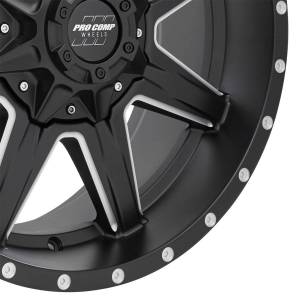 Pro Comp Wheels - Pro Comp Wheels Quick 8 Satin Black Milled 20x9 8x6.5 5BS Offset 0mm Cap P/N 504256800 5148-298250 - Image 2