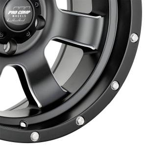 Pro Comp Wheels - Pro Comp Wheels Inertia Satin Black Milled 17X9 5x5 4.75BS Offset -6mm Cap P/N 513955000 5139-7973 - Image 3