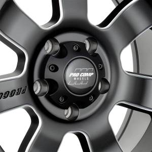 Pro Comp Wheels - Pro Comp Wheels Inertia Satin Black Milled 17X9 5x5 4.75BS Offset -6mm Cap P/N 513955000 5139-7973 - Image 2