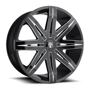 DUB 1PC - DUB 1PC S227 STACKS 22X9.5 6X135/5.5 Gloss Black Milled|S227229597+30 - Image 2