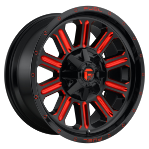Fuel 1PC D621 HARDLINE 20X9 6X135/5.5 Gloss Black Red Tinted Clear|D62120909850