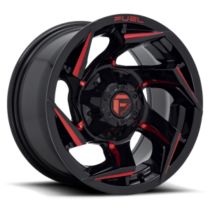 Fuel 1PC - Fuel 1PC D755 REACTION 15X8 5X4.5/4.75 Gloss Black Milled With Red Tint|D75515800437 - Image 2