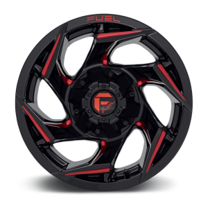 Fuel 1PC - Fuel 1PC D755 REACTION 15X8 5X4.5/4.75 Gloss Black Milled With Red Tint|D75515800437 - Image 4