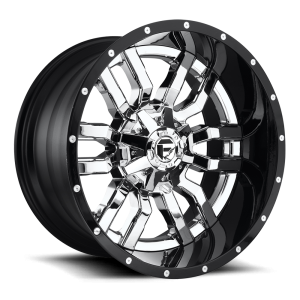 Fuel 2PC - Fuel 2PC D270 SLEDGE 22X12 5X5.5/150 Chrome Plated Gloss Black Lip|D27022207047 - Image 2