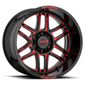 Moto Metal - Moto Metal MO992 FOLSOM 20X10 8X6.5 Gloss Black Milled With Red Tint|MO99221080918N - Image 2