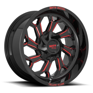 Moto Metal - Moto Metal MO999 20X10 8X170 Gloss Black Milled With Red Tint|MO99921087918N - Image 2