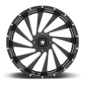 MSA Offroad Wheels - MSA Offroad Wheels M46 BLADE 24X7 4X156 Gloss Black Milled|M46-024756M - Image 4
