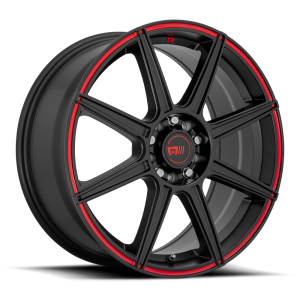 Motegi - Motegi MR142 CS8 17X7 4X100/4.5 Satin Black With Red Stripe|MR14277098940 - Image 2