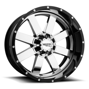 Moto Metal - Moto Metal MO200 22X10 5X5.0 Chrome Center Gloss Black Milled Lip|MO200-22105018NCB - Image 2