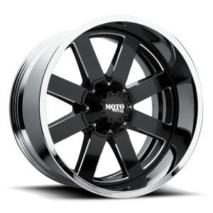 Moto Metal - Moto Metal MO200 22X10 6X5.5 Gloss Black Milled Center Chrome Lip|MO200-22106818NBC - Image 2