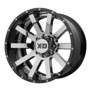 XD XD200 HEIST 22X12 6X135 Chrome Center Gloss Black Milled Lip|XD200-22126344NCB