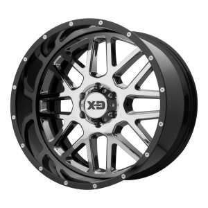 XD XD201 GRENADE 22X12 6X5.5 Chrome Center Gloss Black Milled Lip|XD201-22126844NCB