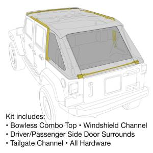 Smittybilt - Smittybilt Bowless Combo Top Kit W/Tinted Windows- Black Diamond, 07-18 Wrangler(JK) 4 Door 9083135K - Image 10