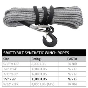 Smittybilt - Smittybilt XRC Synthetic Rope - 15,000 Lb. - 15/32" X 92Ft 97715 - Image 2