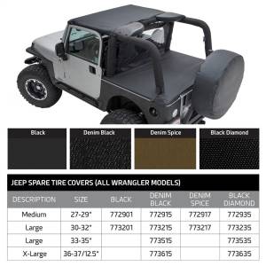 Smittybilt - Smittybilt Spare Tire Cover - Small Tire (27"-29") - Black Diamond 772935 - Image 1