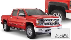 Bushwacker Fender Flares Pocket Style-Color Silver Ice Metallic Smooth Finish 4 Pc 40927-54